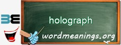 WordMeaning blackboard for holograph